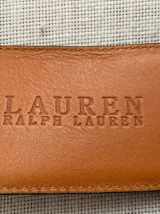 Vintage Lauren Ralph Lauren Wide Black Croc-Embossed Italian Leather Belt Size L